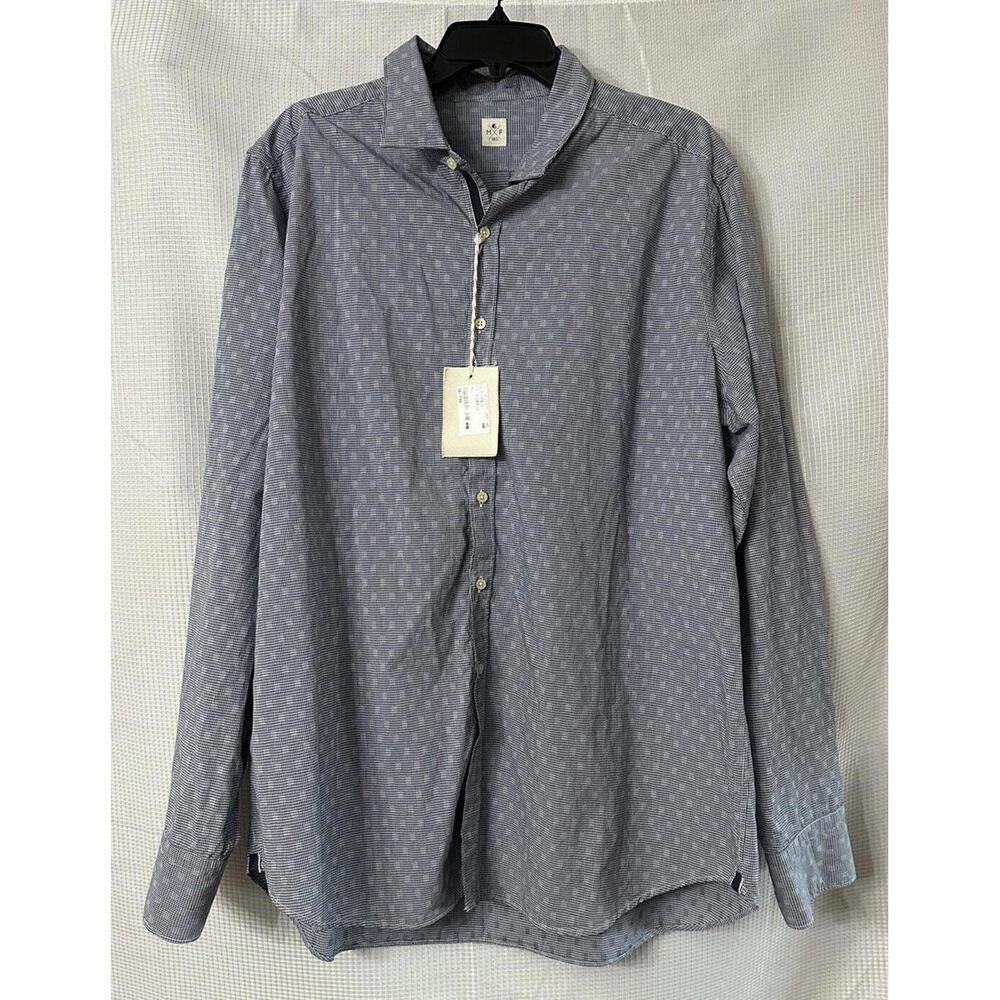 NWT GMF 965 Mens Designer Long Sleeve SP317B 992215/05 Button Shirt Size 46/18.5